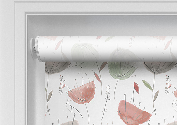 Watercolour Dandelions, Romantic Red - Twist&Fit Roller Blind - Image 10